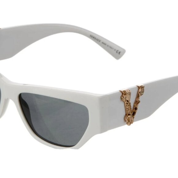 White Versace Cat-Eye Tinted Sunglasses with case - Picture 2 of 11